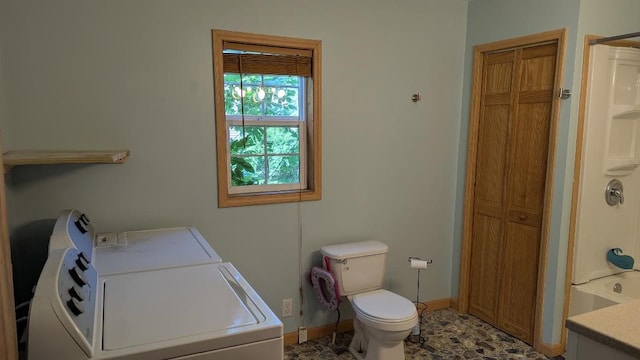 239 Marion St, Corry, PA 16407 - full bath featuring washer and dryer, a closet, and tub / shower combination