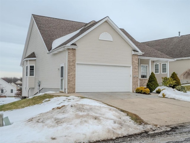 view of front of house with a garage