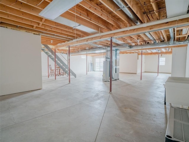 basement with gas water heater