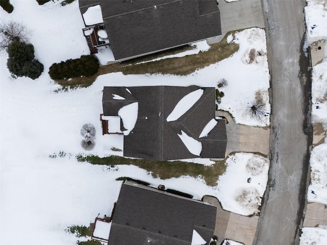 view of snowy aerial view