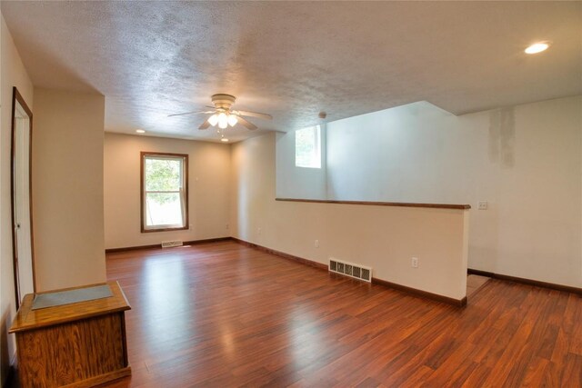 13151 Water Ext, Edinboro, PA 16412 - spare room featuring ceiling fan, wood finished floors, a textured ceiling, and recessed lighting