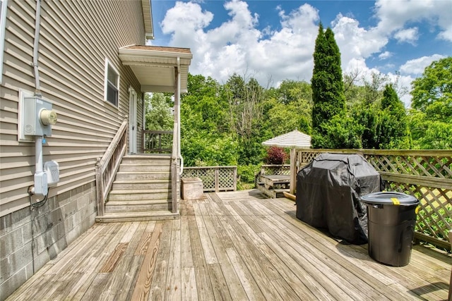 13151 Water Ext, Edinboro, PA 16412 - wooden deck featuring a grill