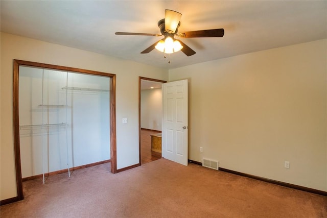13151 Water Ext, Edinboro, PA 16412 - unfurnished bedroom featuring carpet, a closet, and ceiling fan