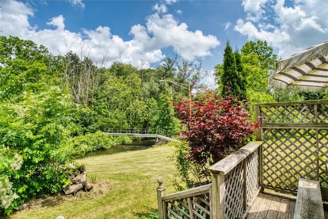 13151 Water Ext, Edinboro, PA 16412 - view of grassy yard featuring a wooden deck