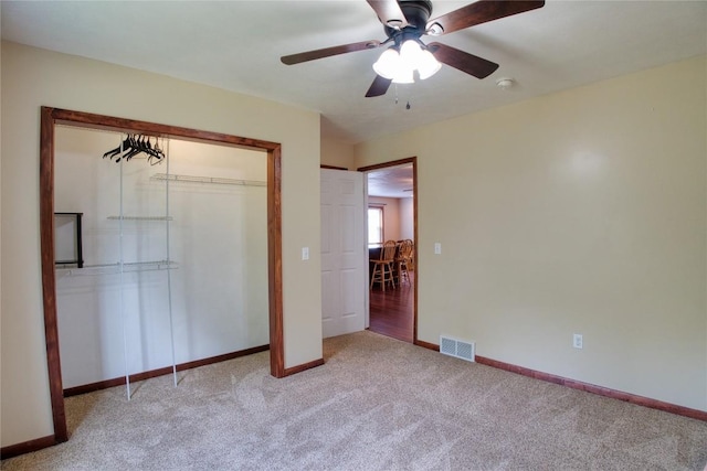 13151 Water Ext, Edinboro, PA 16412 - unfurnished bedroom featuring carpet, a closet, and ceiling fan
