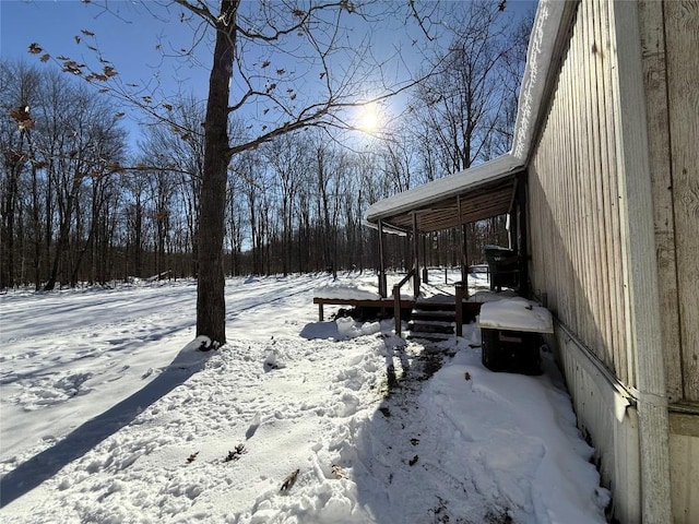 view of snowy yard