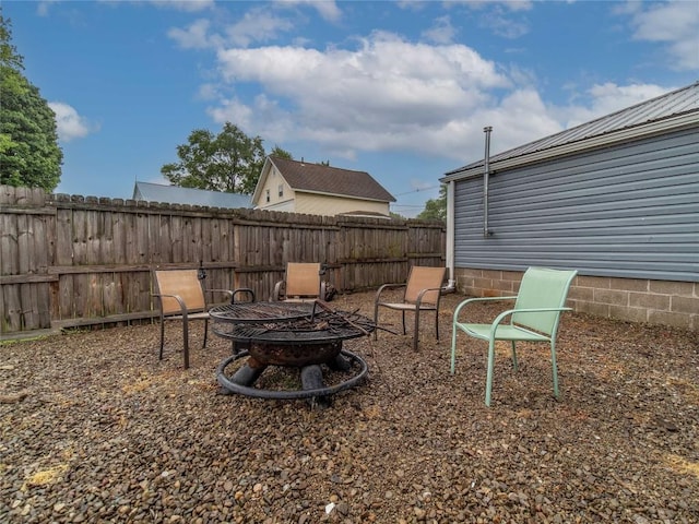 817 E Main St, Corry, PA 16407 - view of patio with a fire pit