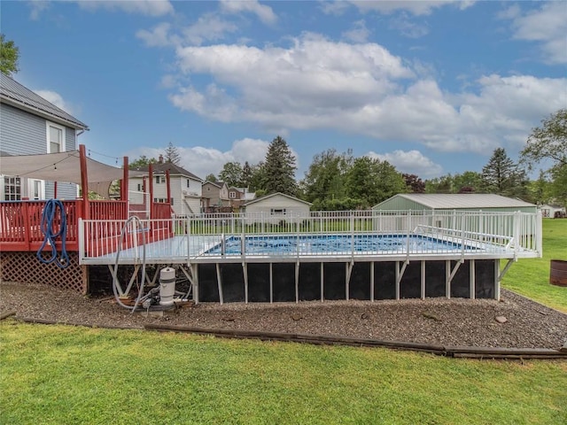 817 E Main St, Corry, PA 16407 - view of pool featuring a residential view and a wooden deck