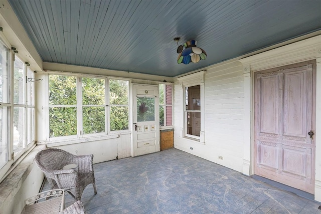 view of unfurnished sunroom