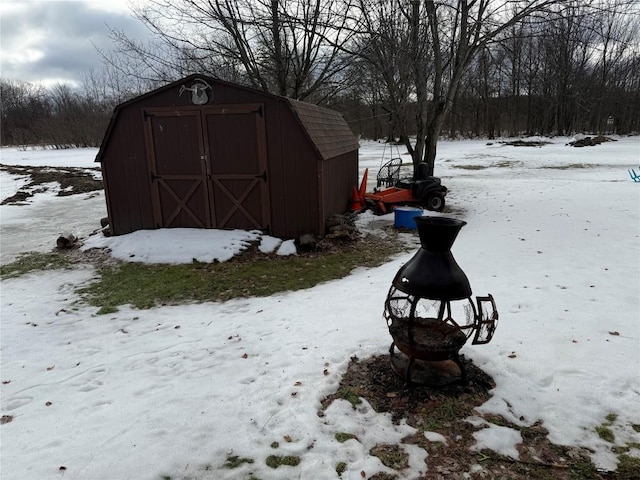 view of snow covered structure