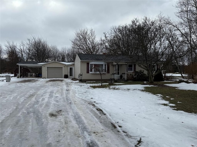 ranch-style home with a garage