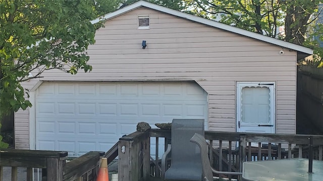 view of garage