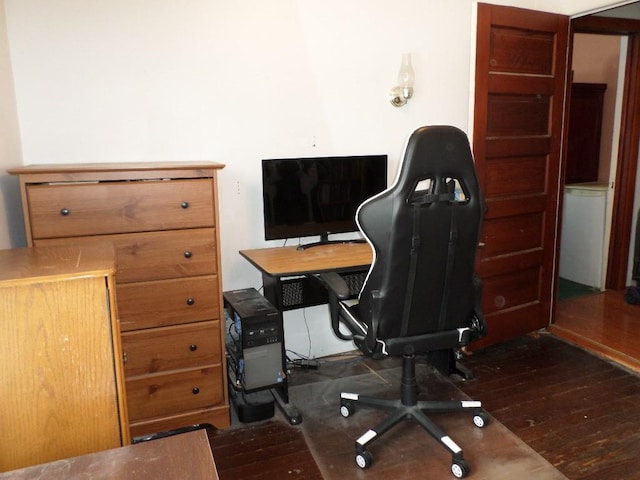 office space featuring dark wood-style floors