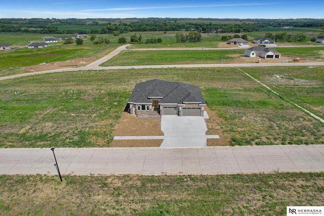 bird's eye view with a rural view