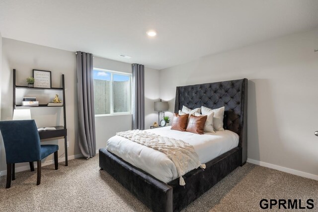 view of carpeted bedroom