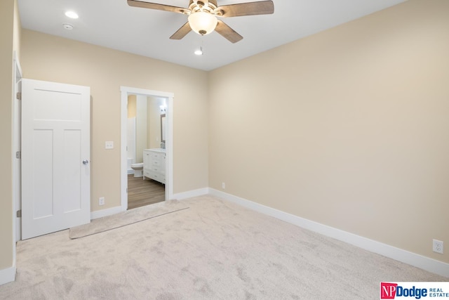 interior space with ceiling fan