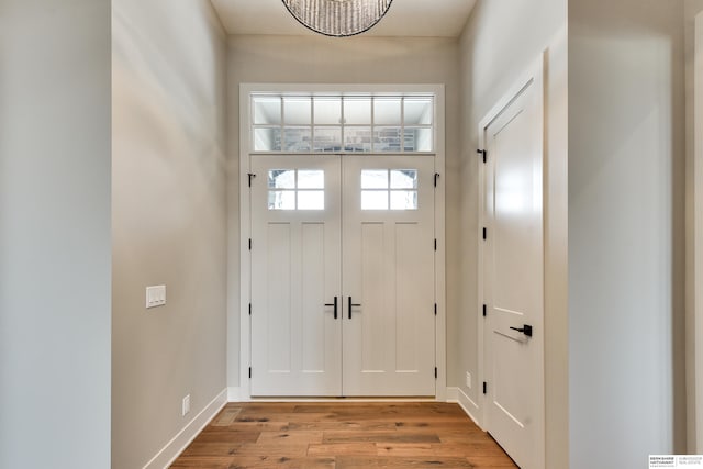 foyer featuring light hardwood / wood-style flooring