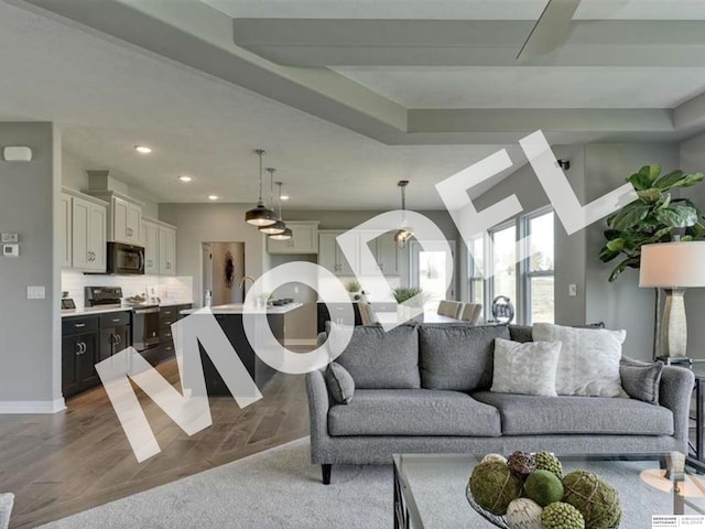 living room featuring hardwood / wood-style flooring