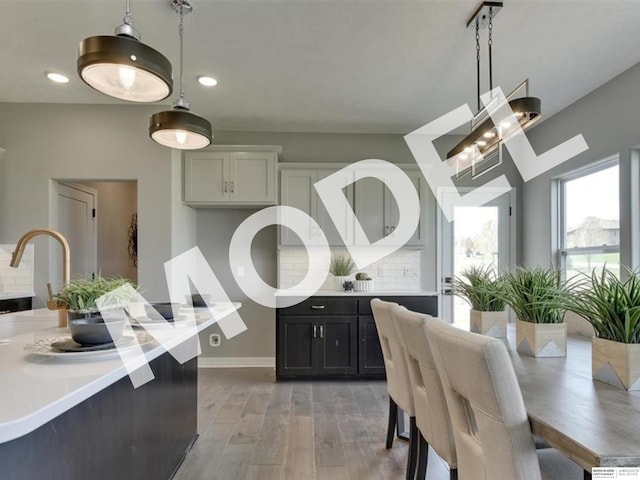 dining area featuring light hardwood / wood-style floors