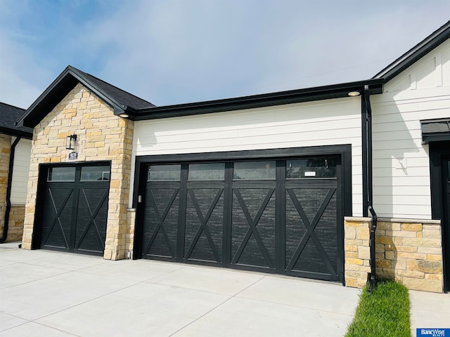 view of garage