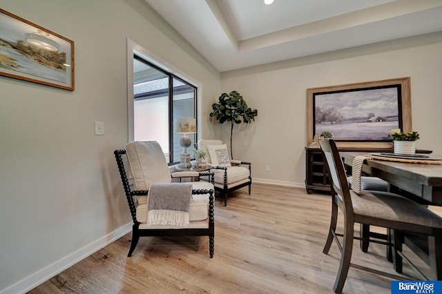 office space featuring light wood-type flooring