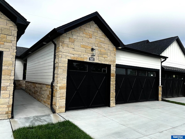 view of garage