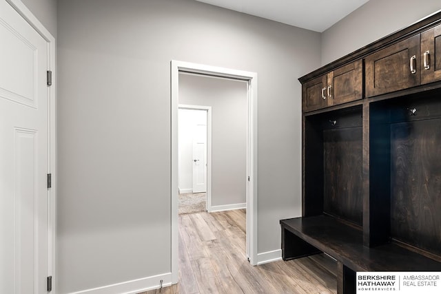 mudroom featuring light hardwood / wood-style floors