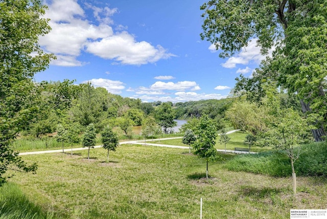 view of home's community with a yard and a rural view