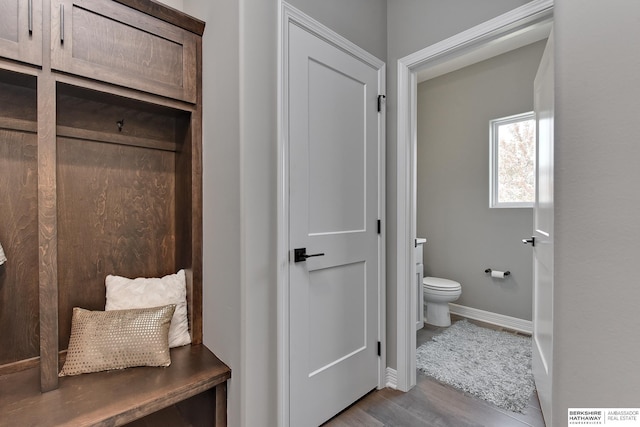 mudroom with light wood-type flooring