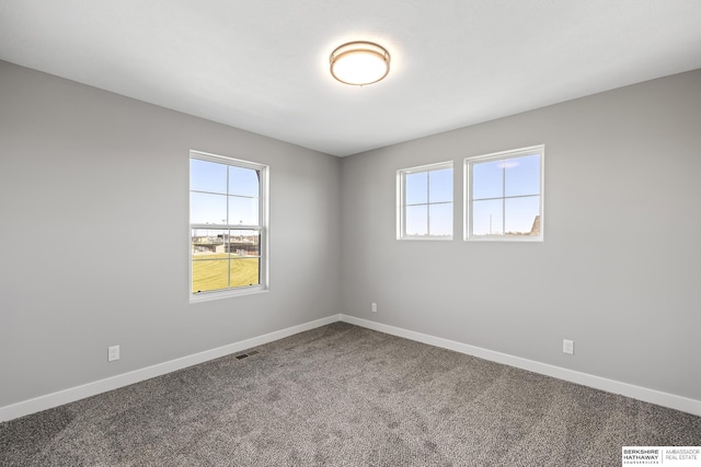 view of carpeted spare room