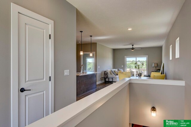 hallway with sink