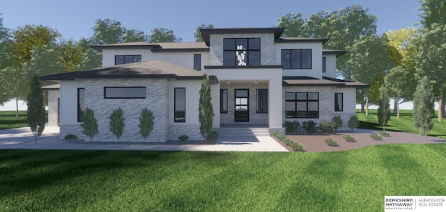22742 Sanctuary Ridge Dr, Elkhorn, NE 68022 - view of front facade featuring a front lawn
