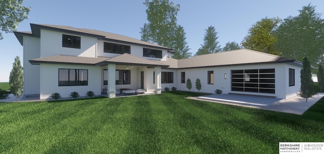 22742 Sanctuary Ridge Dr, Elkhorn, NE 68022 - back of property with a patio and a lawn