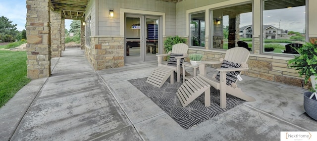 view of patio with french doors