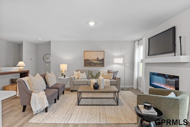 living room featuring light hardwood / wood-style floors