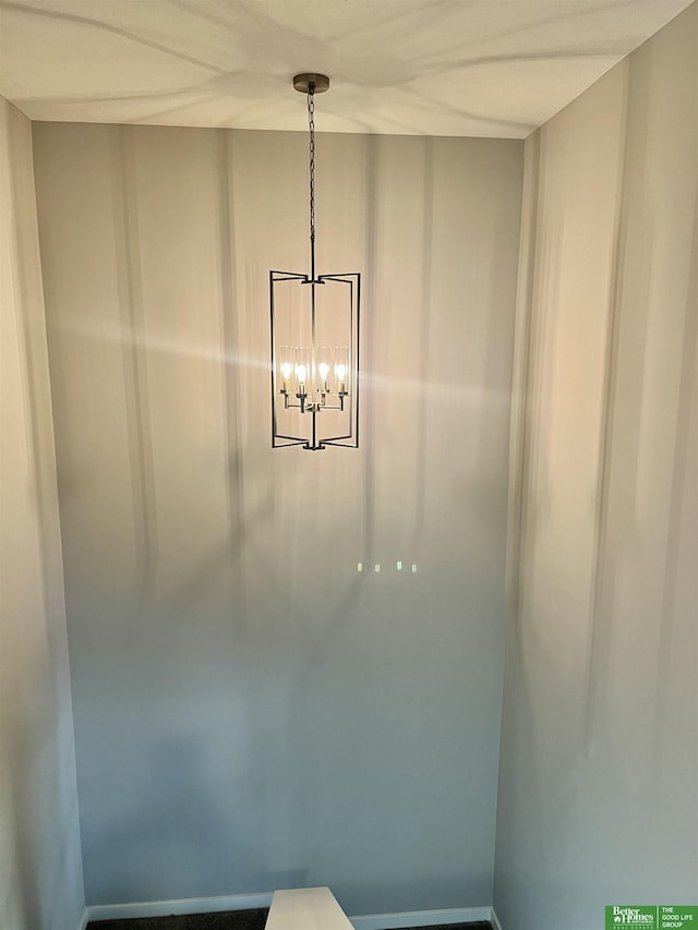 detailed view of a chandelier