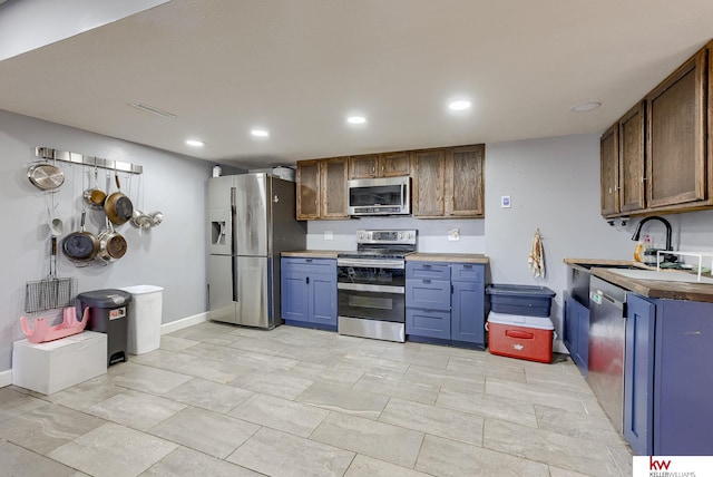 kitchen with appliances with stainless steel finishes and sink