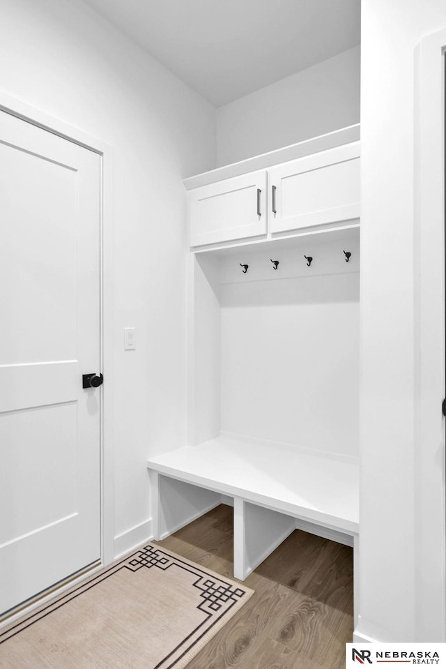 mudroom featuring light hardwood / wood-style flooring