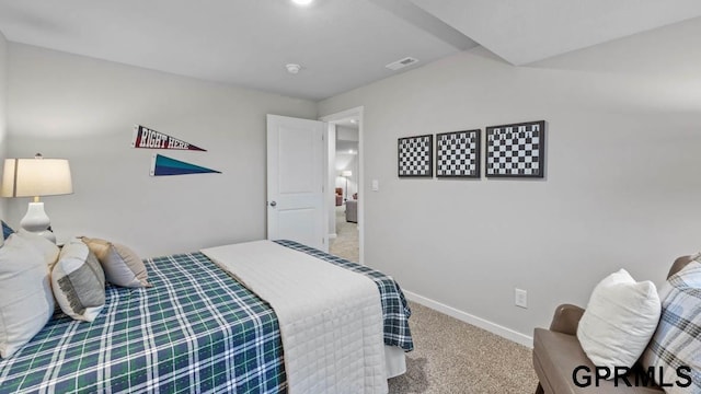 view of carpeted bedroom