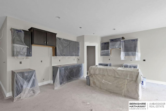 kitchen with dark brown cabinets