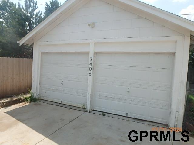 view of garage