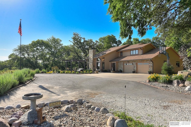 view of front of home featuring a garage