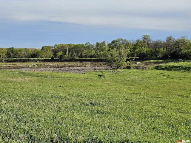 view of yard with a rural view