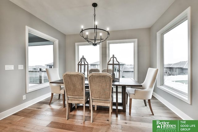 19058 Camelback Cir, Gretna, NE 68136 - dining room with wood-type flooring and a notable chandelier