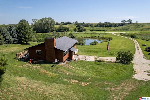 drone / aerial view with a rural view