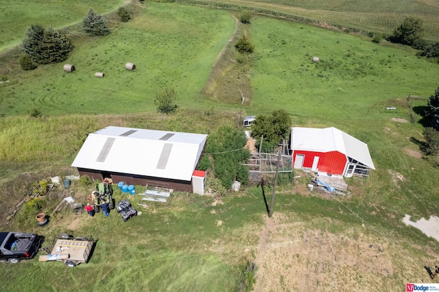 bird's eye view featuring a rural view