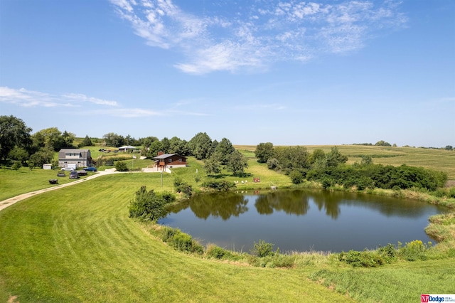 property view of water with a rural view