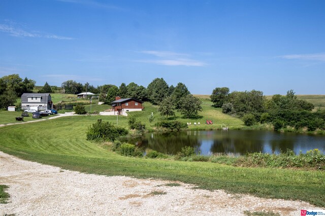 view of water feature with a rural view