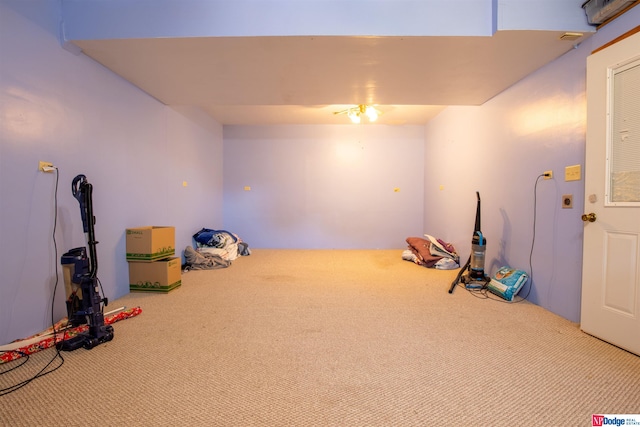 rec room with carpet floors