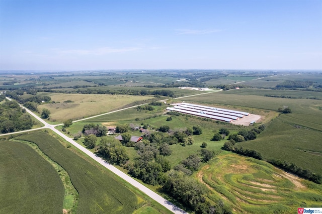 bird's eye view with a rural view